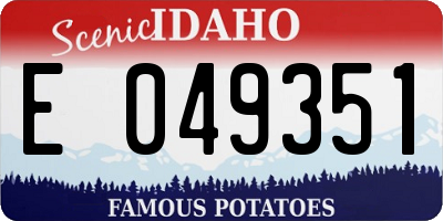 ID license plate E049351