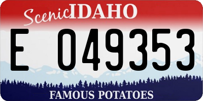 ID license plate E049353