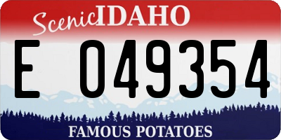 ID license plate E049354