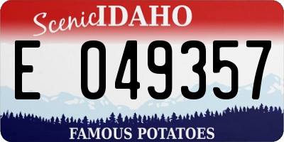 ID license plate E049357