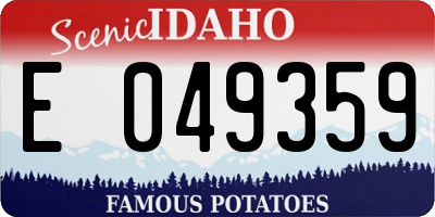 ID license plate E049359