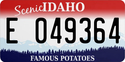 ID license plate E049364