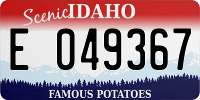 ID license plate E049367