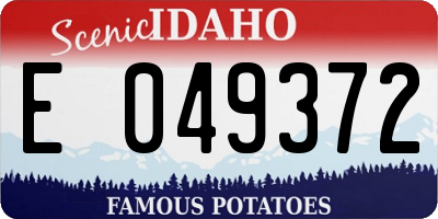 ID license plate E049372