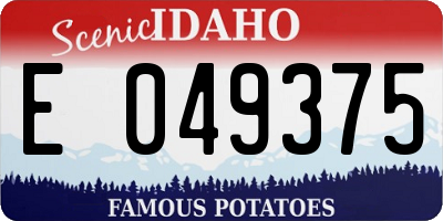 ID license plate E049375