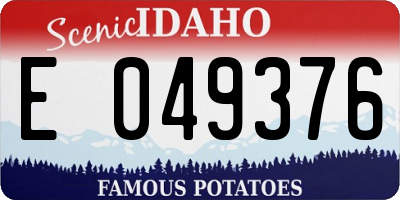 ID license plate E049376