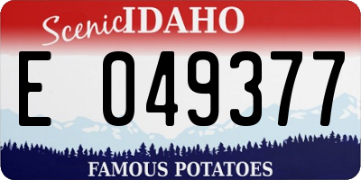 ID license plate E049377