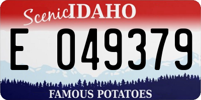 ID license plate E049379