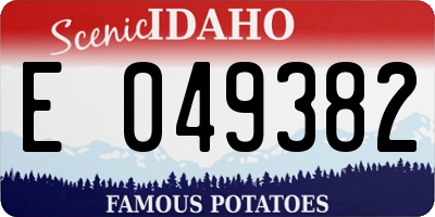 ID license plate E049382