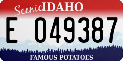 ID license plate E049387