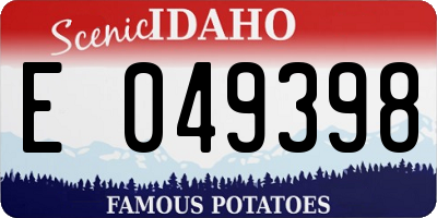 ID license plate E049398