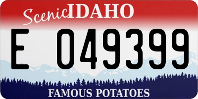 ID license plate E049399