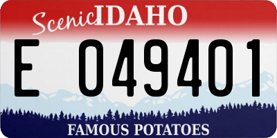 ID license plate E049401