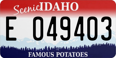 ID license plate E049403
