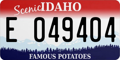 ID license plate E049404