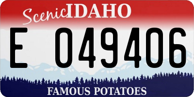 ID license plate E049406