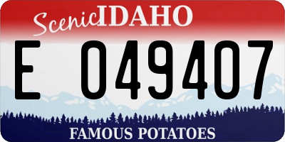 ID license plate E049407