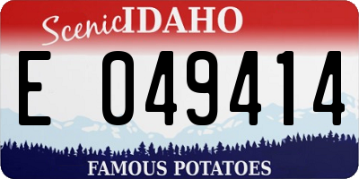 ID license plate E049414