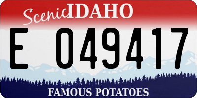 ID license plate E049417