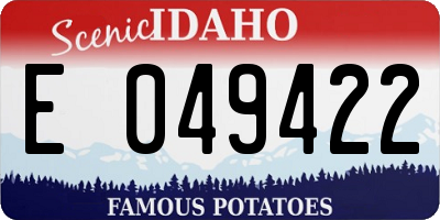 ID license plate E049422