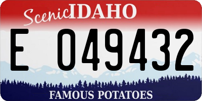 ID license plate E049432
