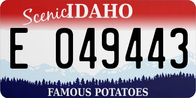 ID license plate E049443