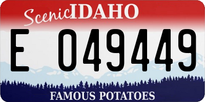 ID license plate E049449