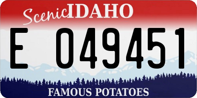 ID license plate E049451