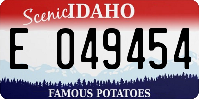 ID license plate E049454