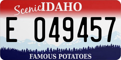 ID license plate E049457