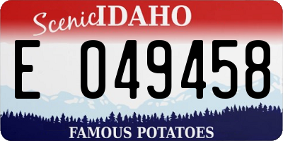 ID license plate E049458