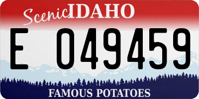 ID license plate E049459