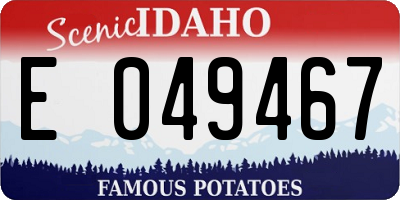ID license plate E049467