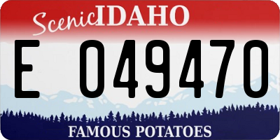 ID license plate E049470