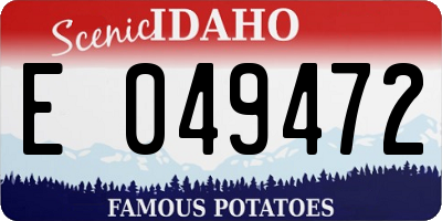 ID license plate E049472