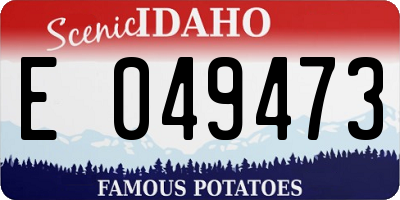 ID license plate E049473