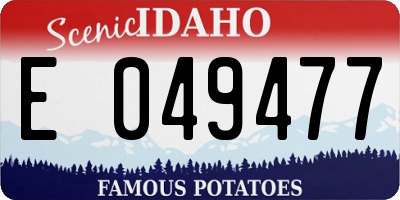 ID license plate E049477