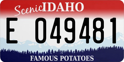 ID license plate E049481