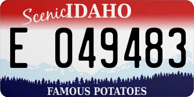 ID license plate E049483