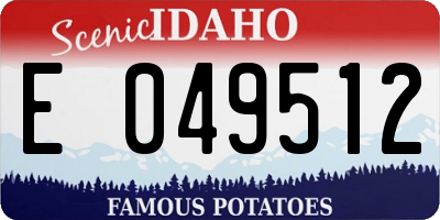 ID license plate E049512