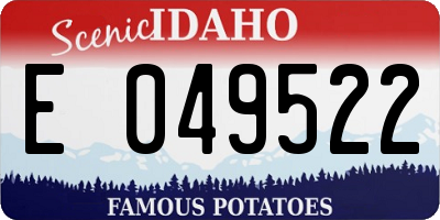 ID license plate E049522