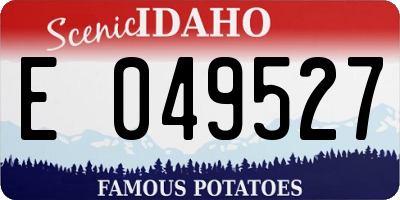 ID license plate E049527