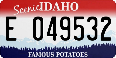 ID license plate E049532