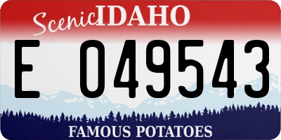 ID license plate E049543