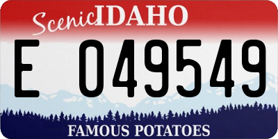 ID license plate E049549