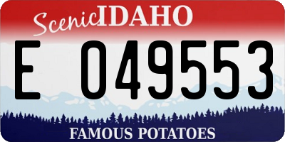 ID license plate E049553