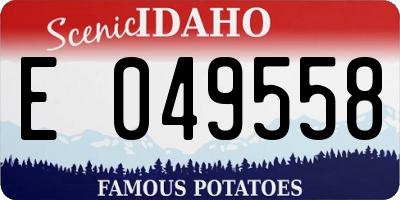 ID license plate E049558