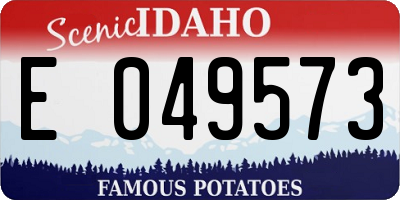 ID license plate E049573