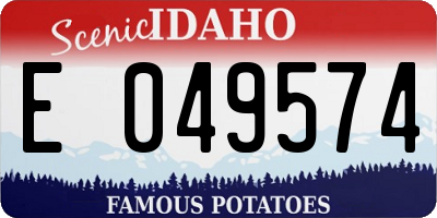ID license plate E049574