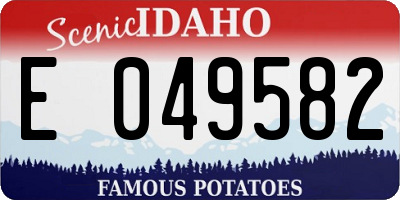 ID license plate E049582